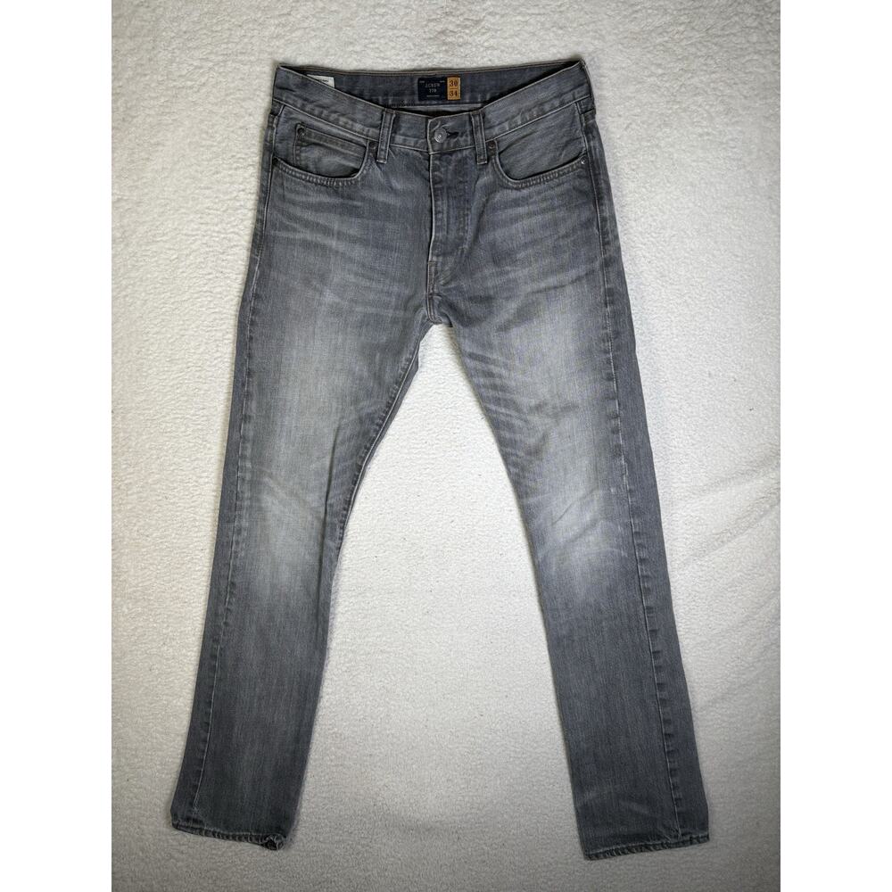 J Crew 770 Jeans Mens 30x34 Gray Kaihara Japanese Denim Slim Fit Straight Leg